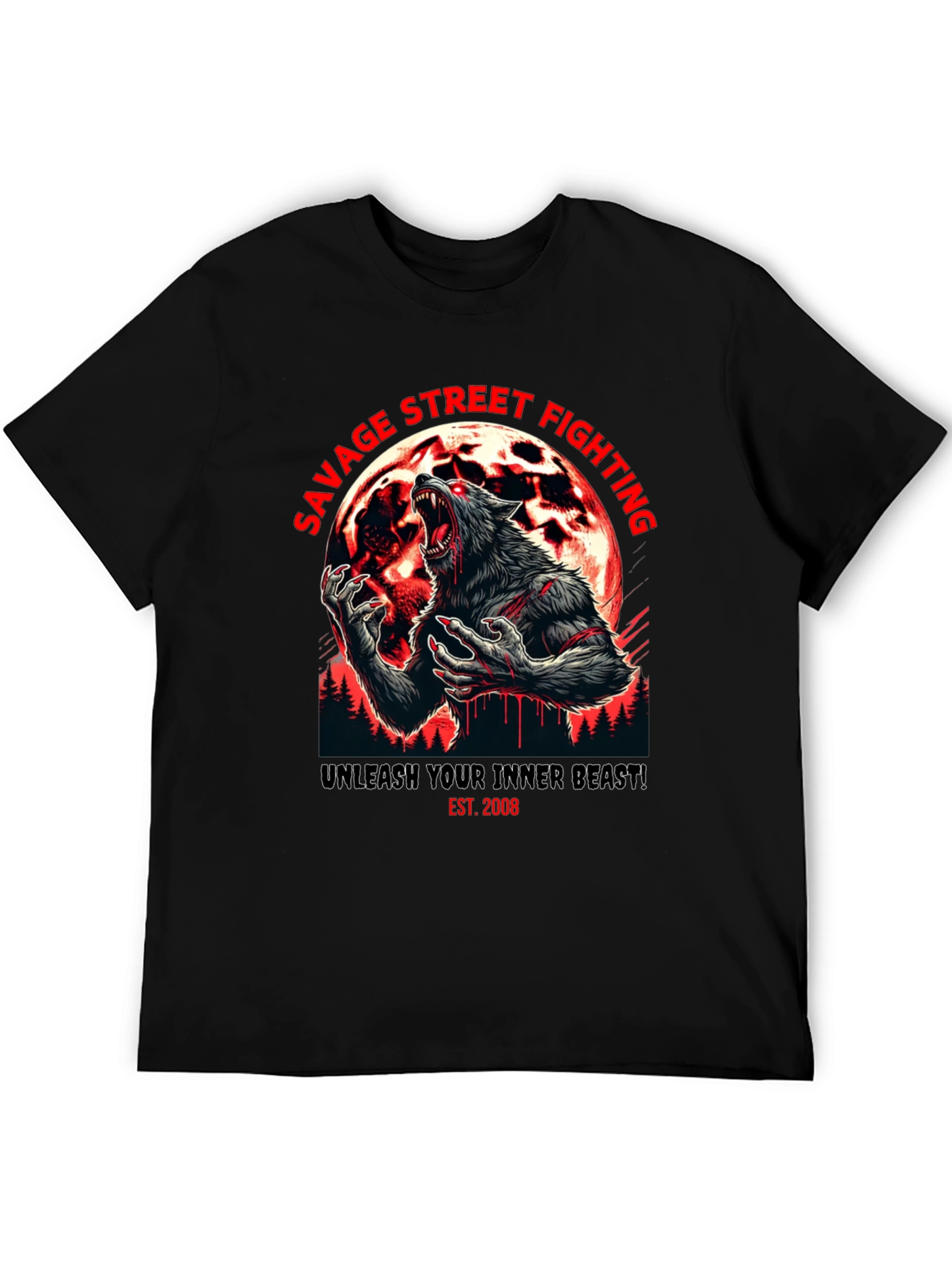 Savage Street Fighting Wolf T-Shirt