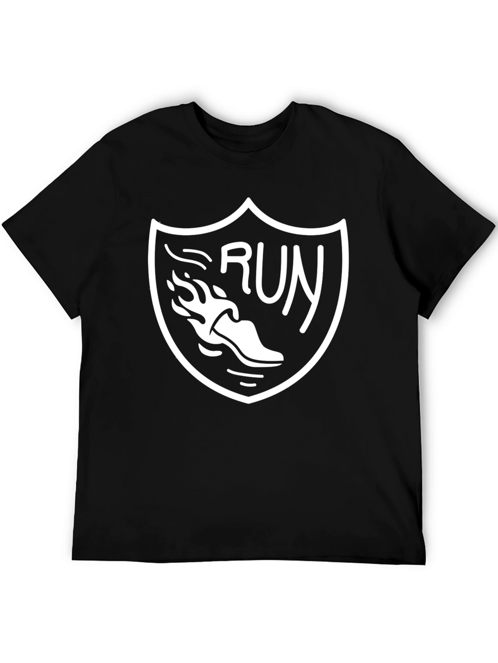 Run Graphic Tee - Black Cotton T-Shirt
