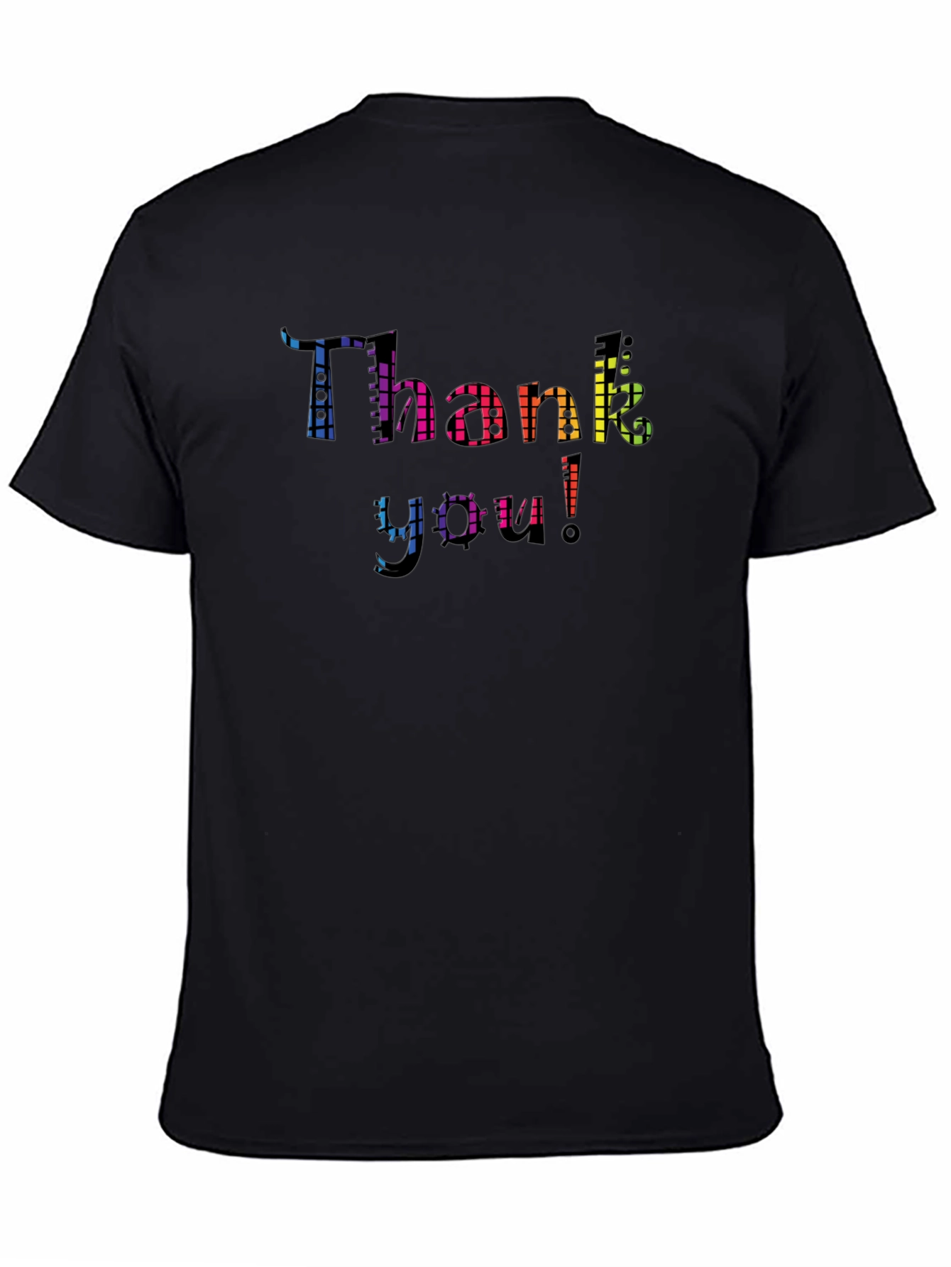 Thank You Rainbow Graphic Black T-Shirt