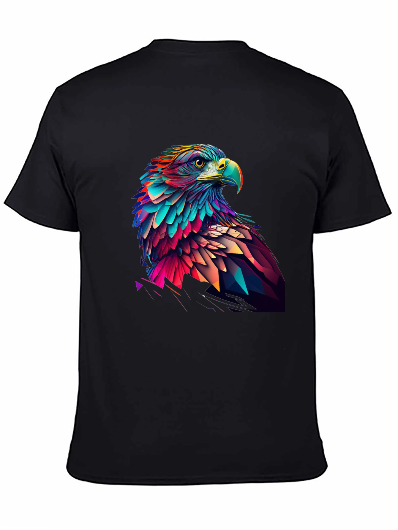 Geometric Eagle Graphic Tee - Black