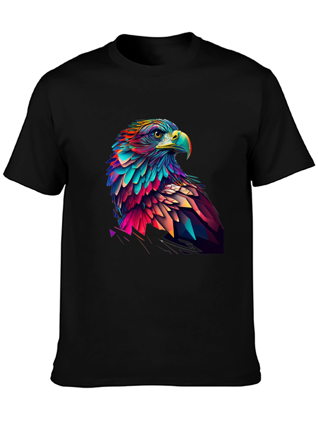 Geometric Eagle Graphic Tee - Black