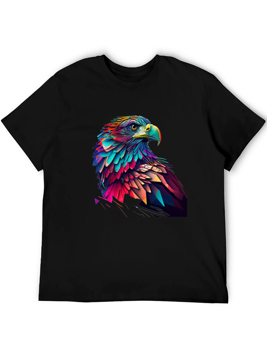 Geometric Eagle Graphic Tee - Black
