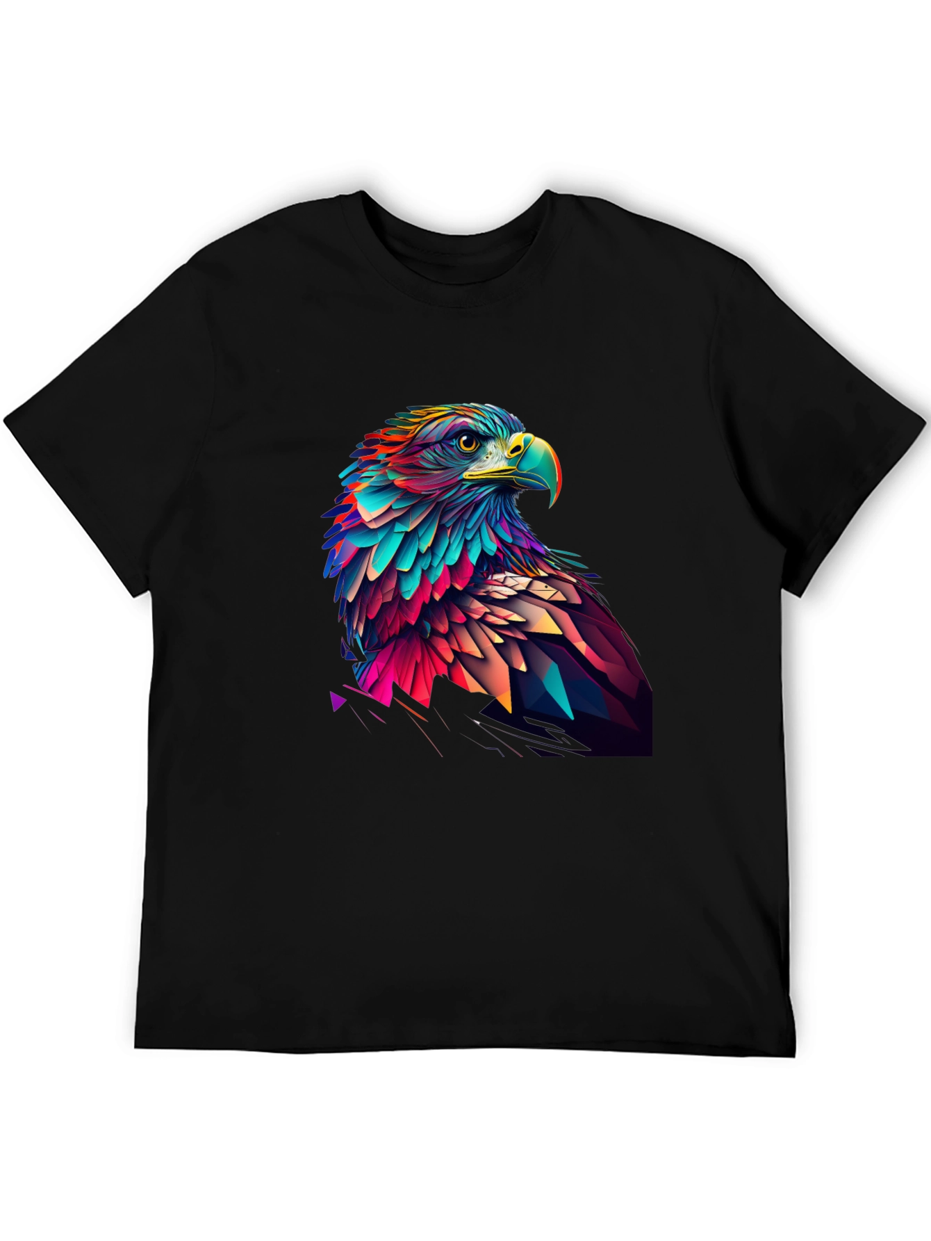 Geometric Eagle Graphic Tee - Black