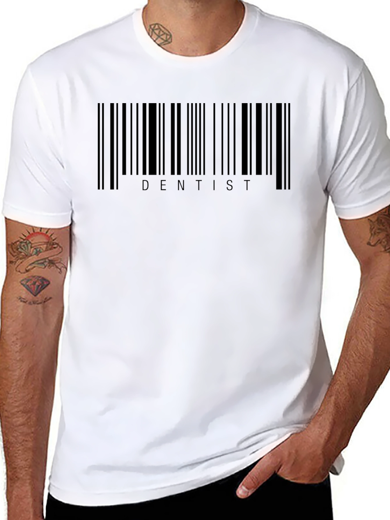 Dentist Barcode Mens Black T-Shirt