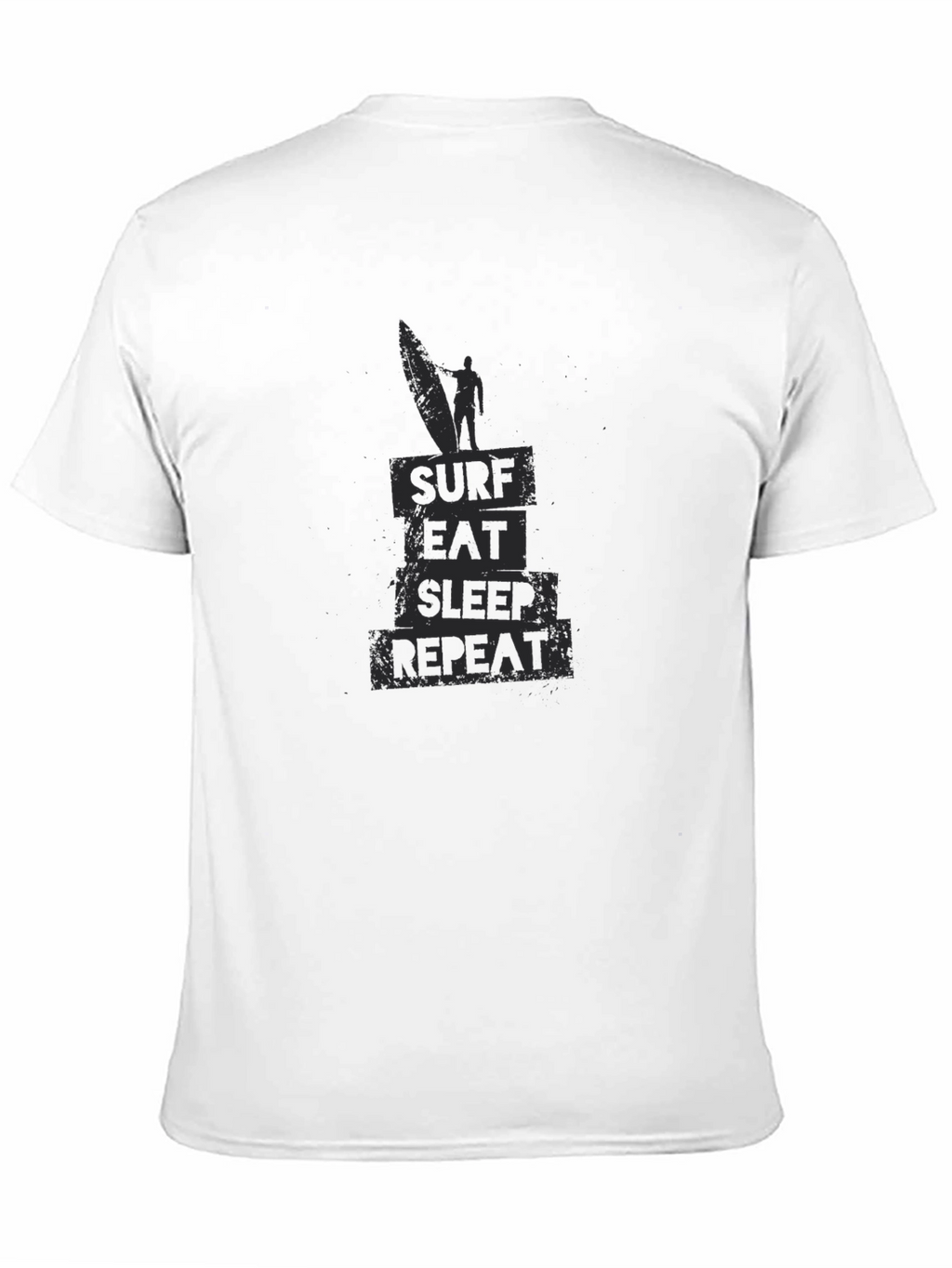 Surf Eat Sleep Repeat Black Graphic T-Shirt