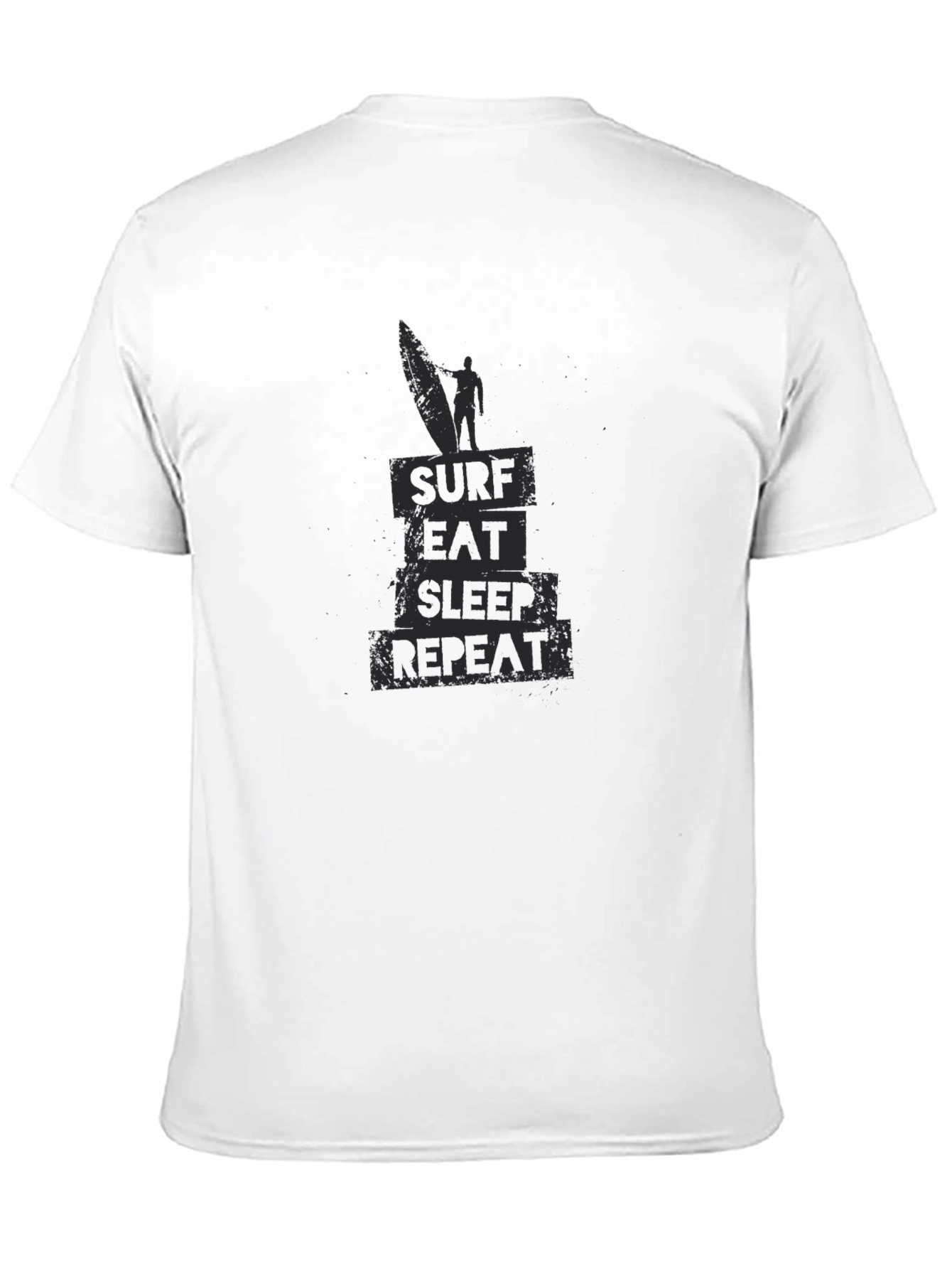 Surf Eat Sleep Repeat Black Graphic T-Shirt