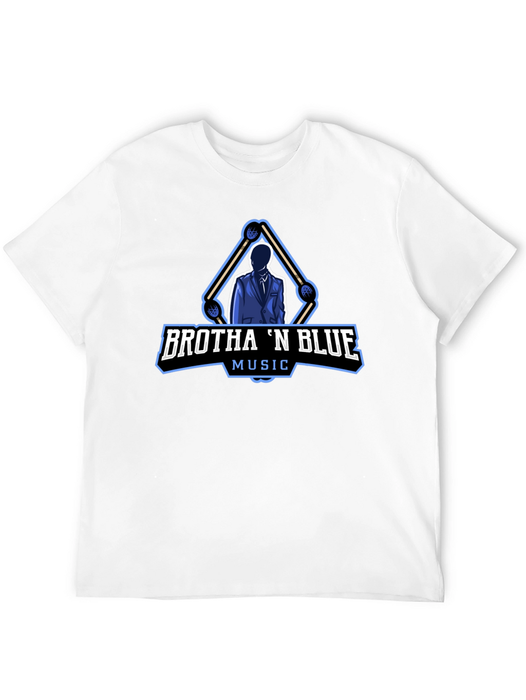 Brotha N Blue Music Black T-Shirt
