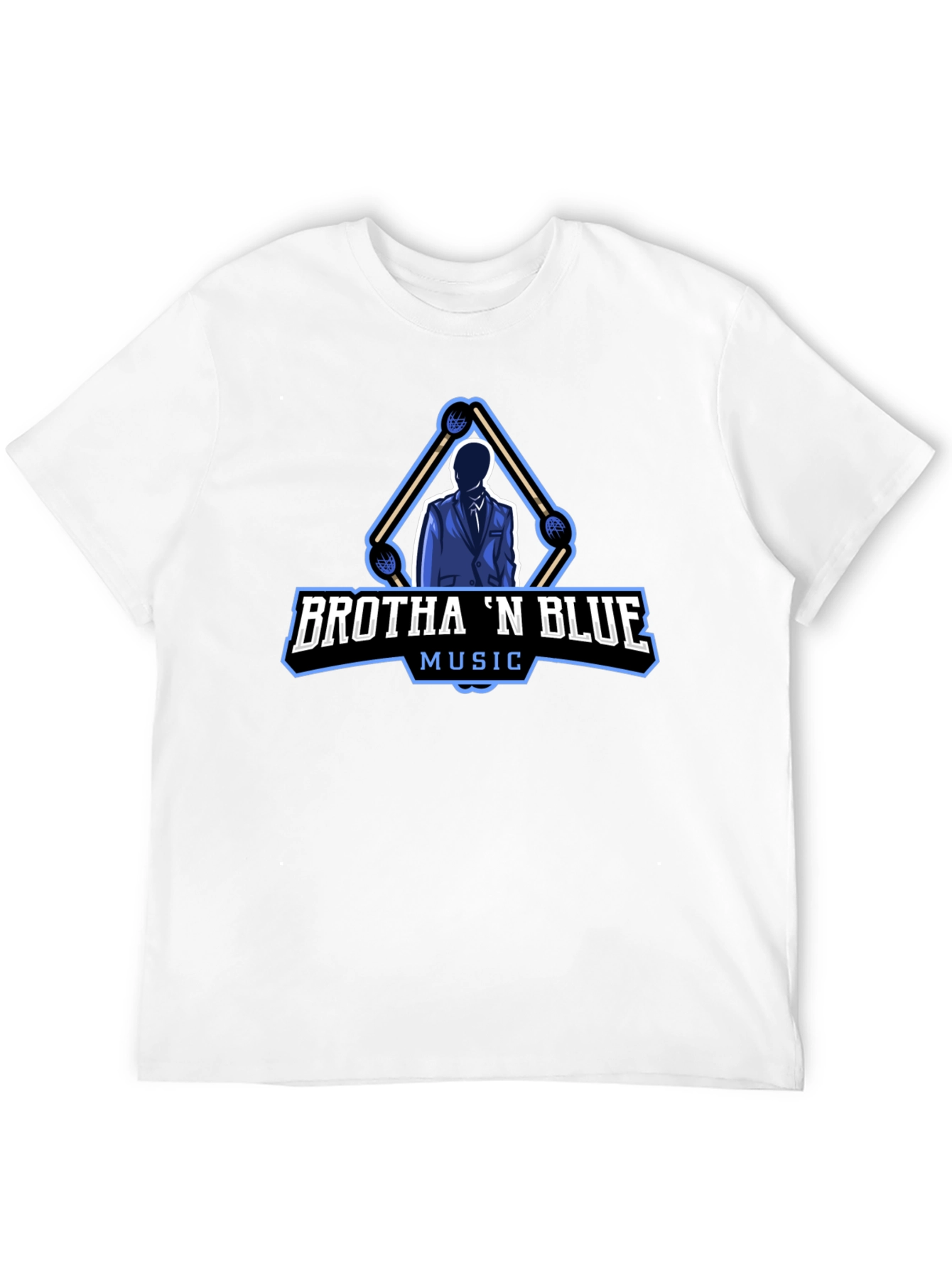 Brotha N Blue Music Black T-Shirt