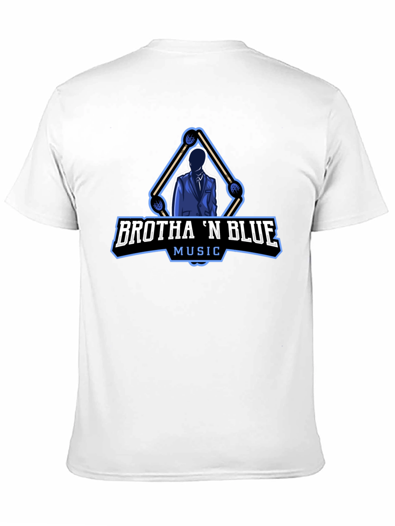 Brotha N Blue Music Black T-Shirt