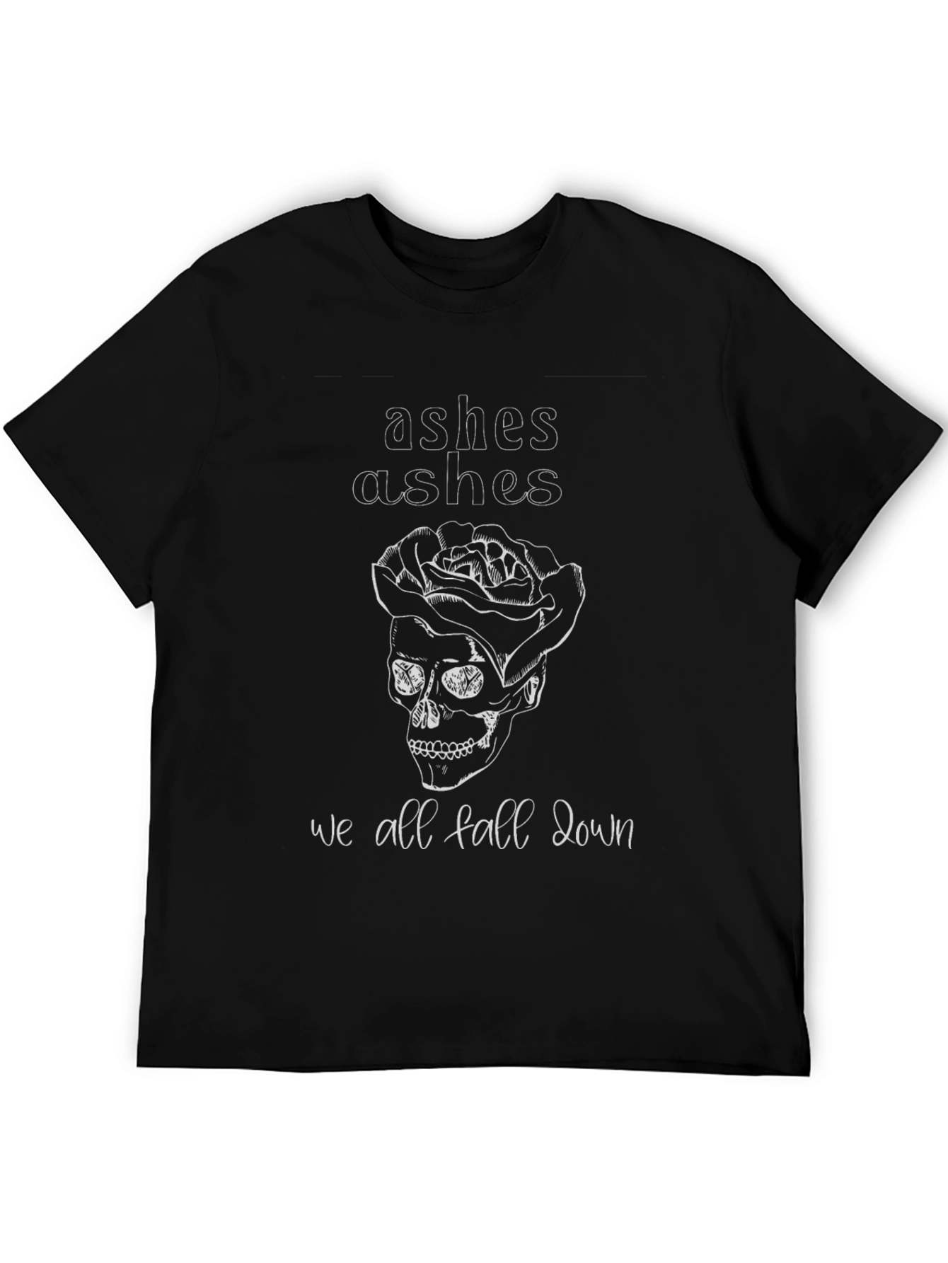 Ashes Rose Skull Graphic Black Tee