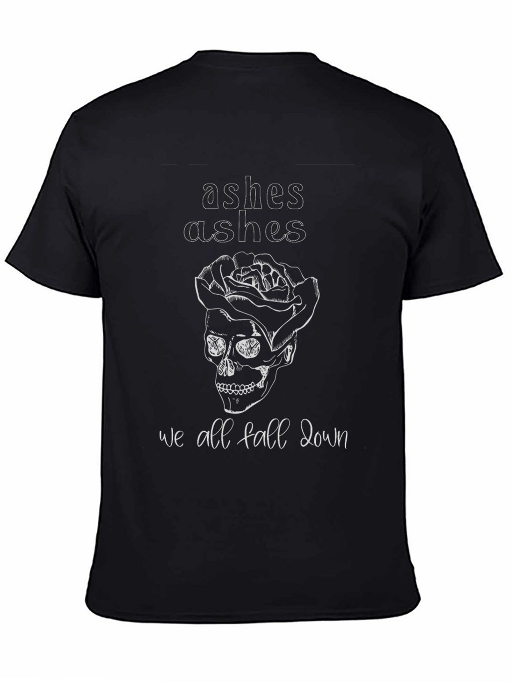 Ashes Rose Skull Graphic Black Tee