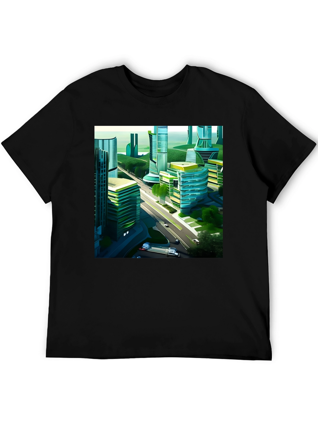 Futuristic Cityscape Graphic Tee