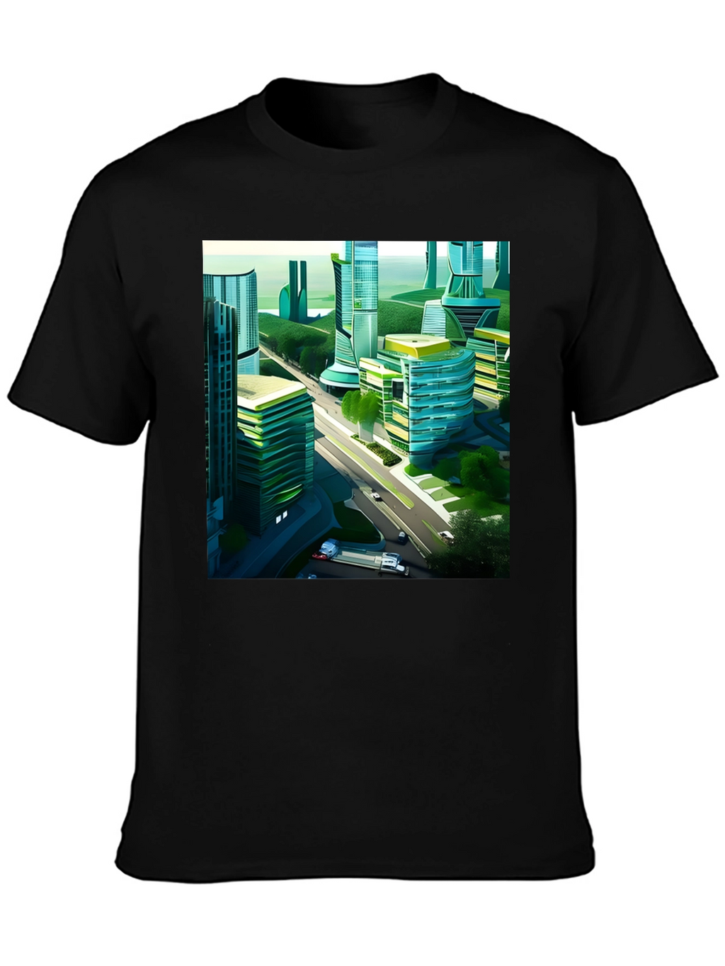 Futuristic Cityscape Graphic Tee