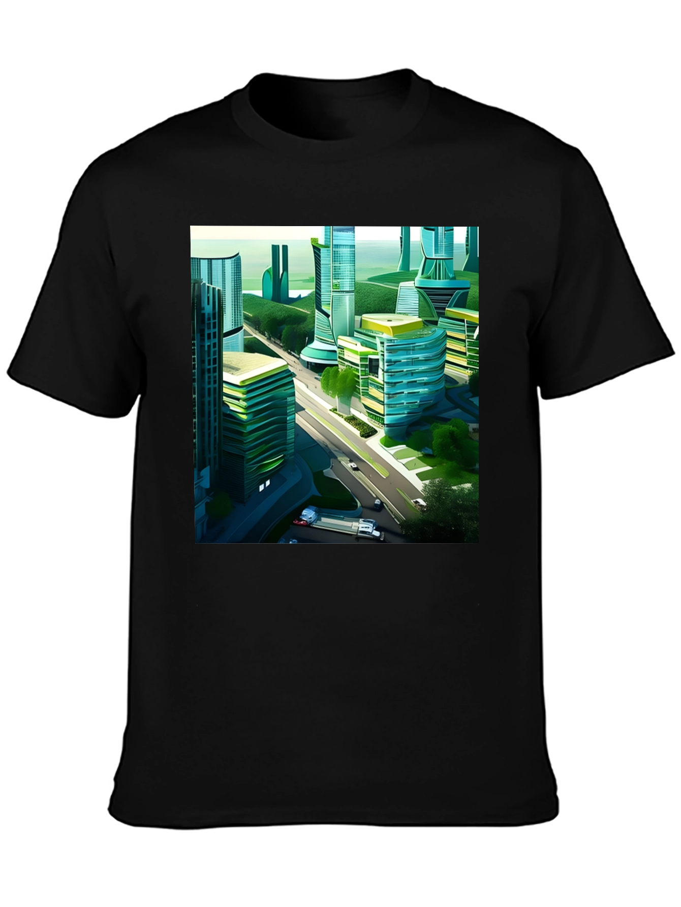 Futuristic Cityscape Graphic Tee