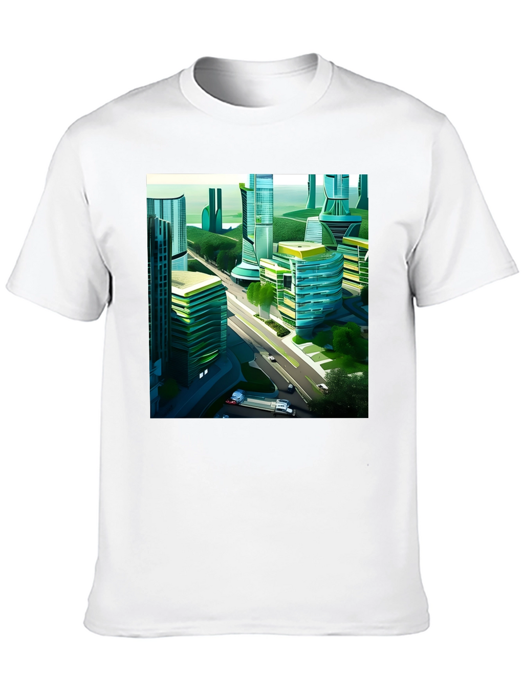 Futuristic Cityscape Graphic Tee