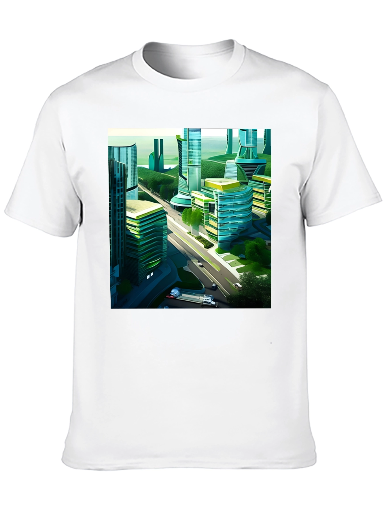 Futuristic Cityscape Graphic Tee