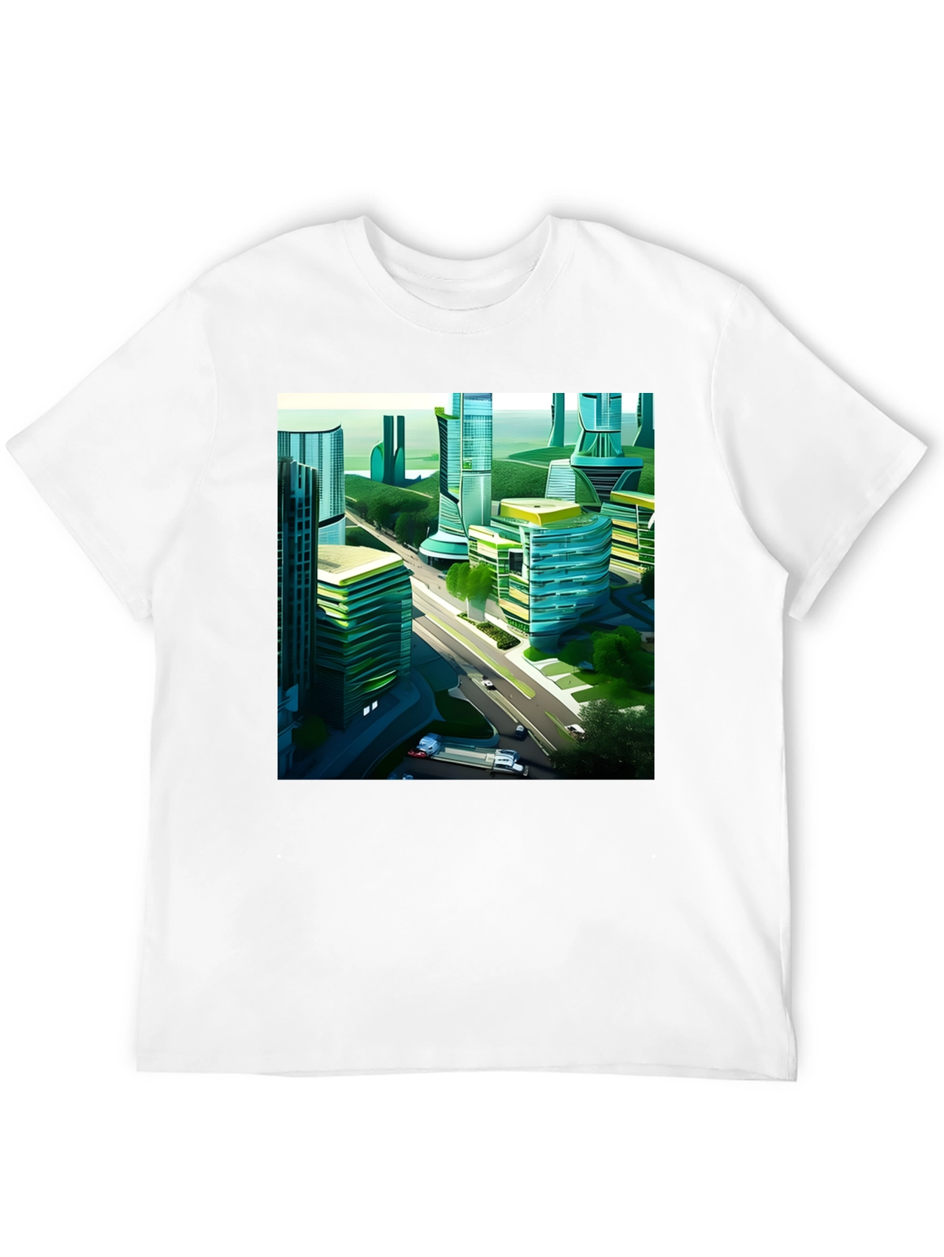 Futuristic Cityscape Graphic Tee