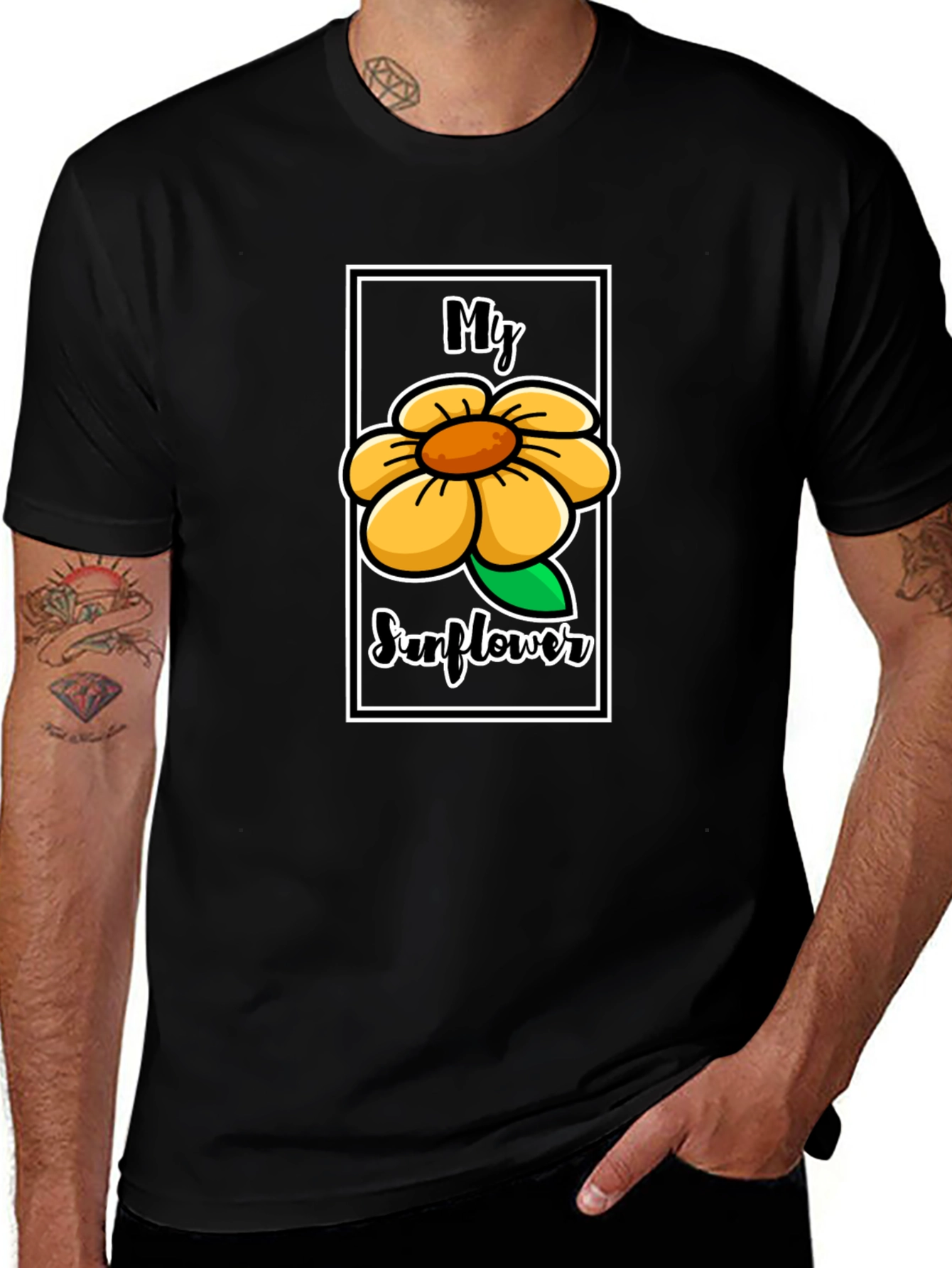 My Sunflower Graphic Tee - Unisex Black T-Shirt