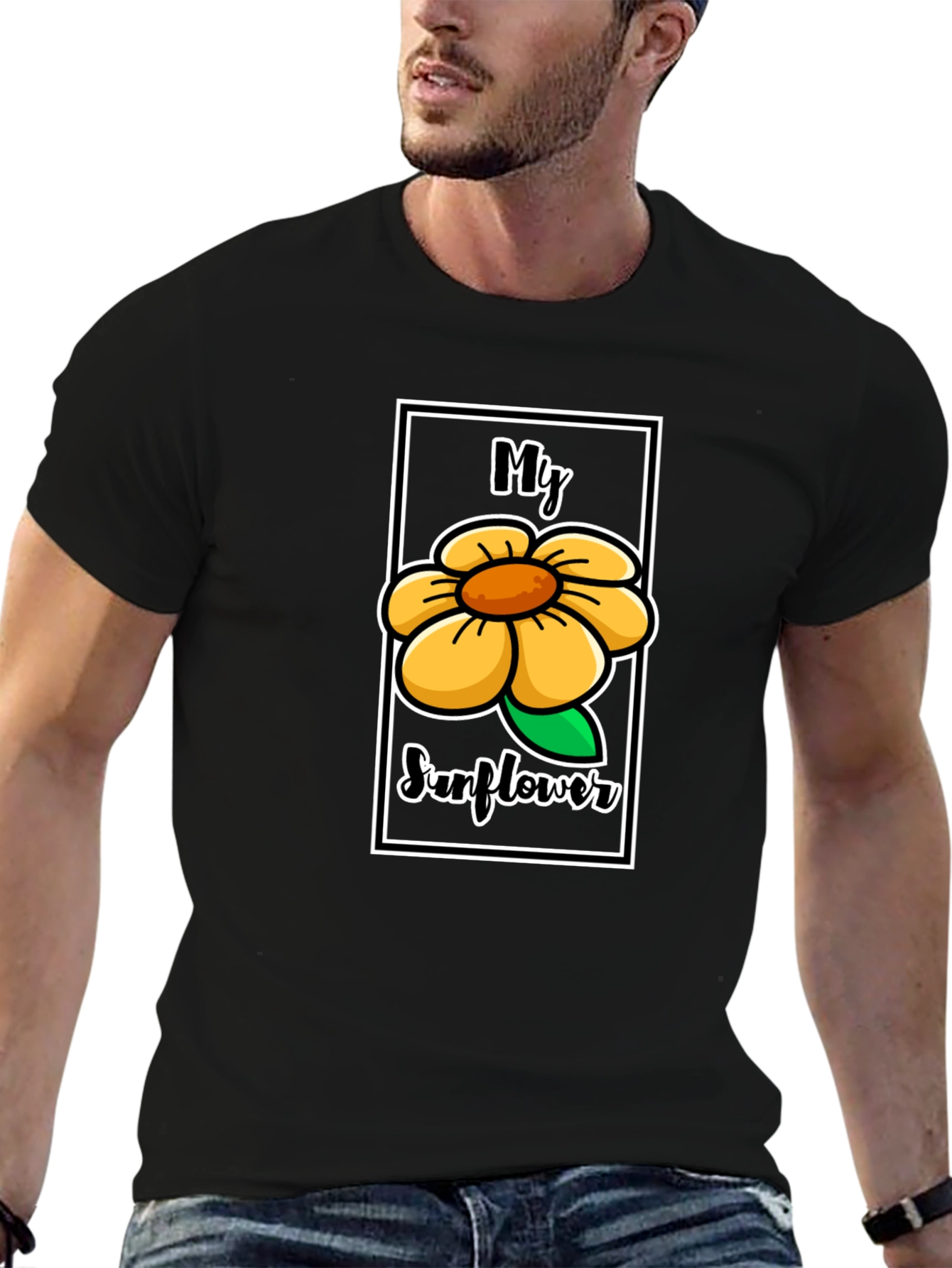 My Sunflower Graphic Tee - Unisex Black T-Shirt