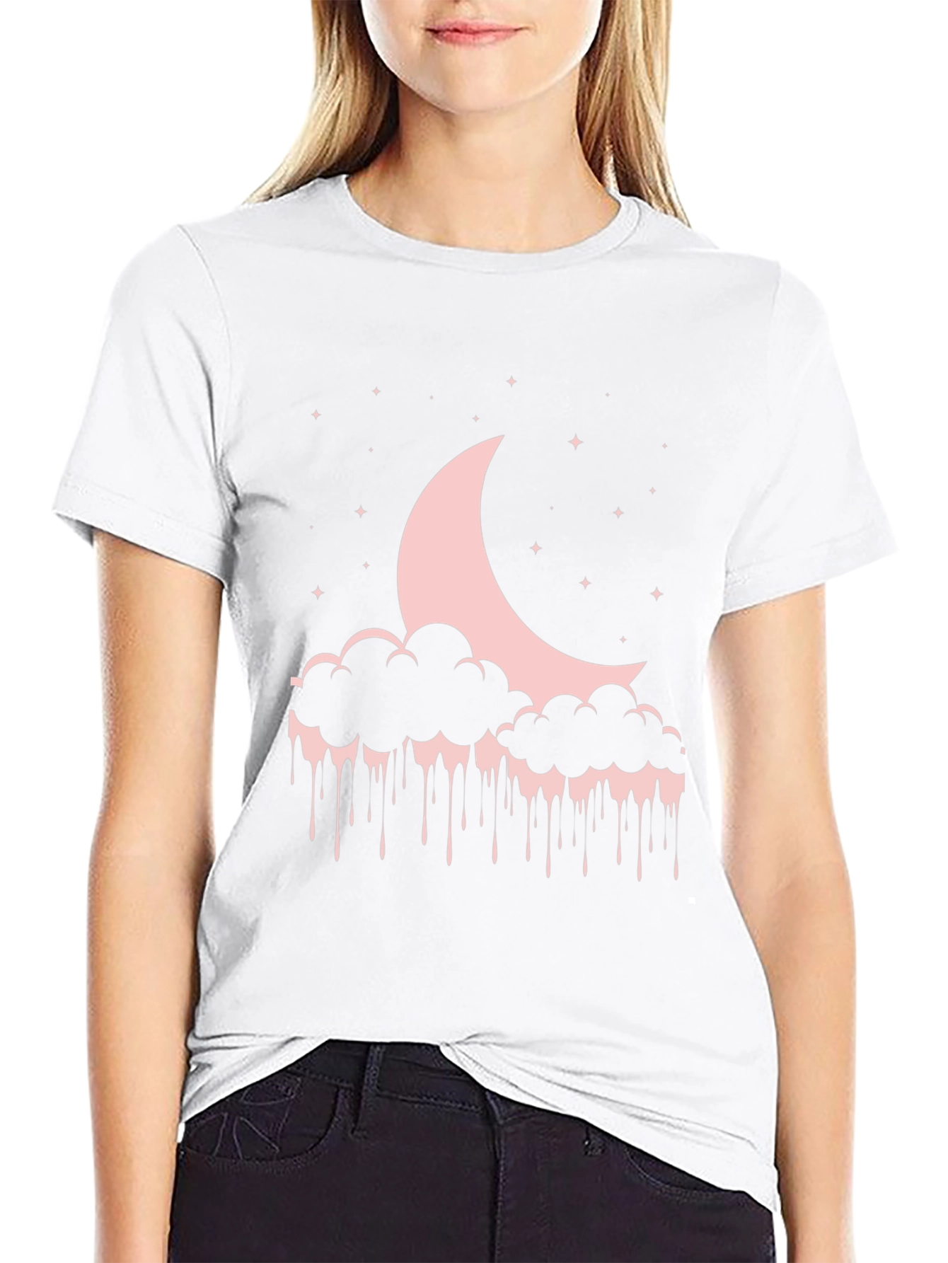 Moon & Cloud Drip Graphic T-Shirt