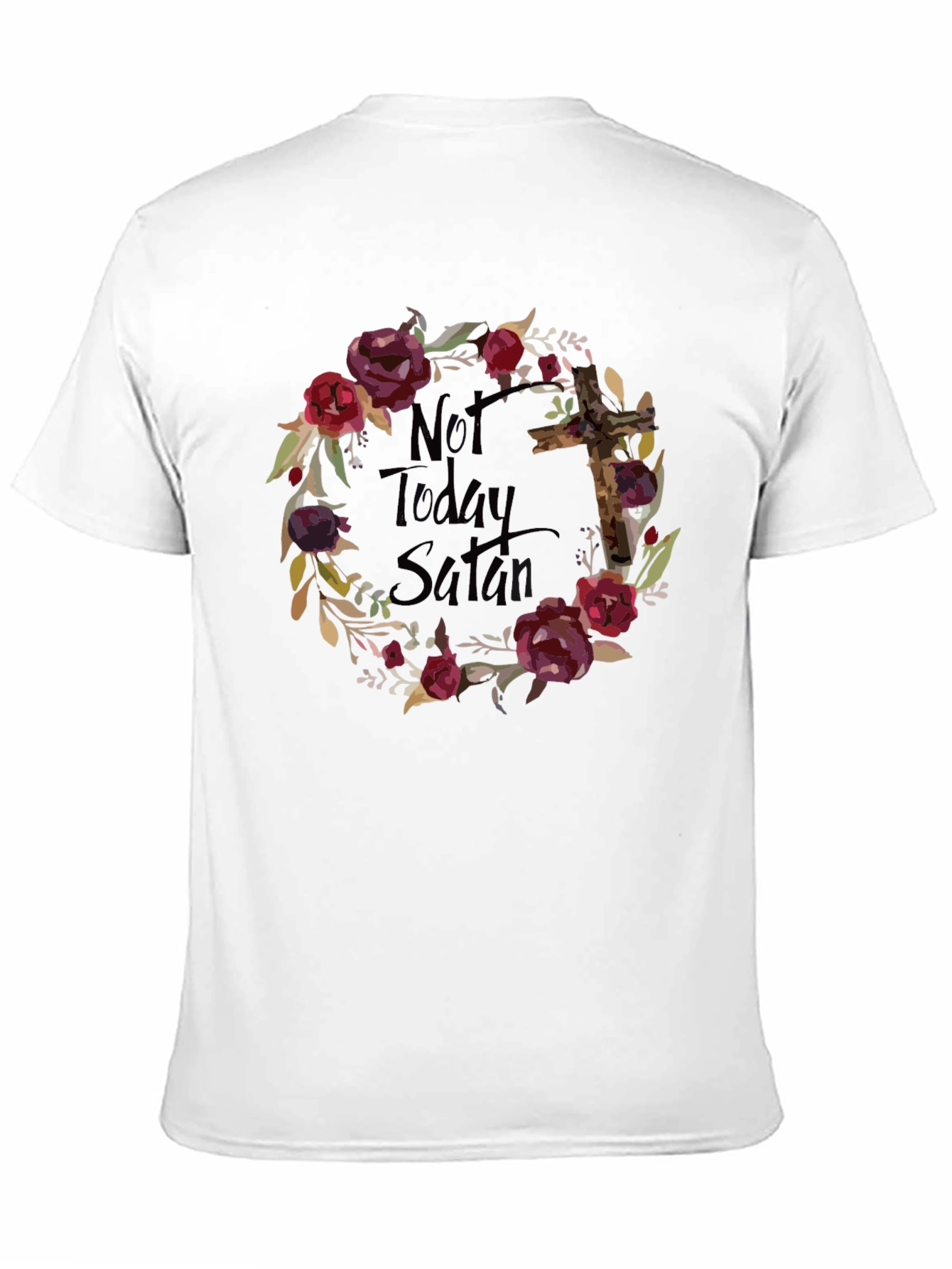 Not Today Satan Floral Cross T-Shirt