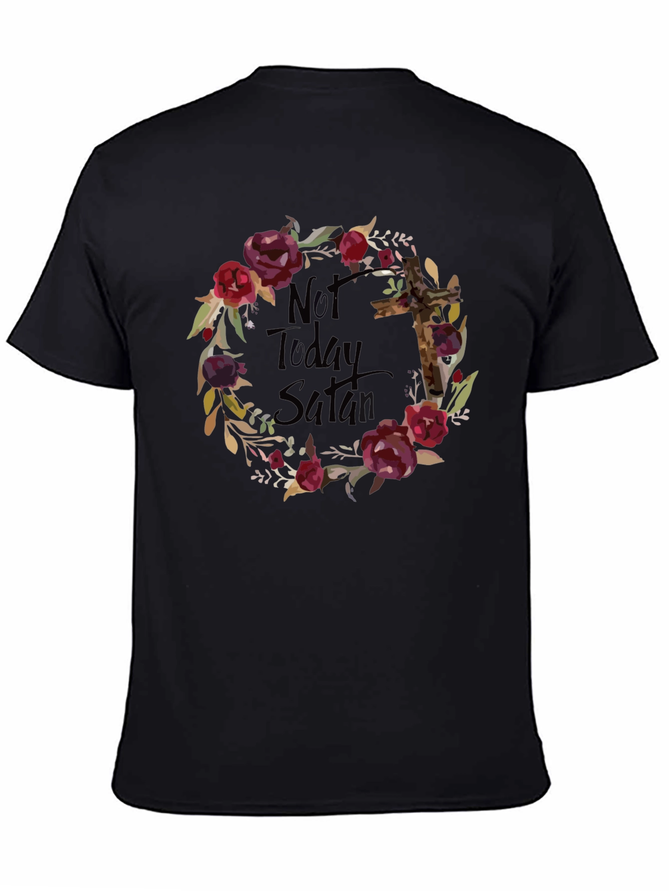Not Today Satan Floral Cross T-Shirt
