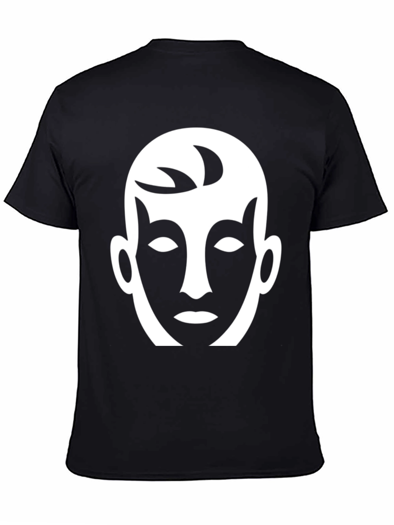 Abstract Face Graphic Tee - Black