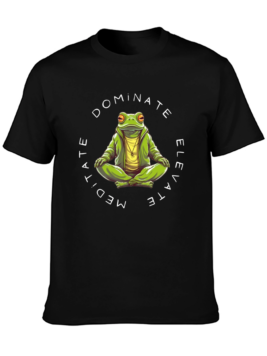 Meditate Dominate Elevate Frog Graphic T-Shirt