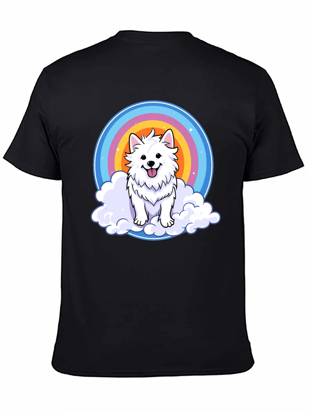 Cute Dog Rainbow Cloud T-Shirt - Comfy Casual Tee