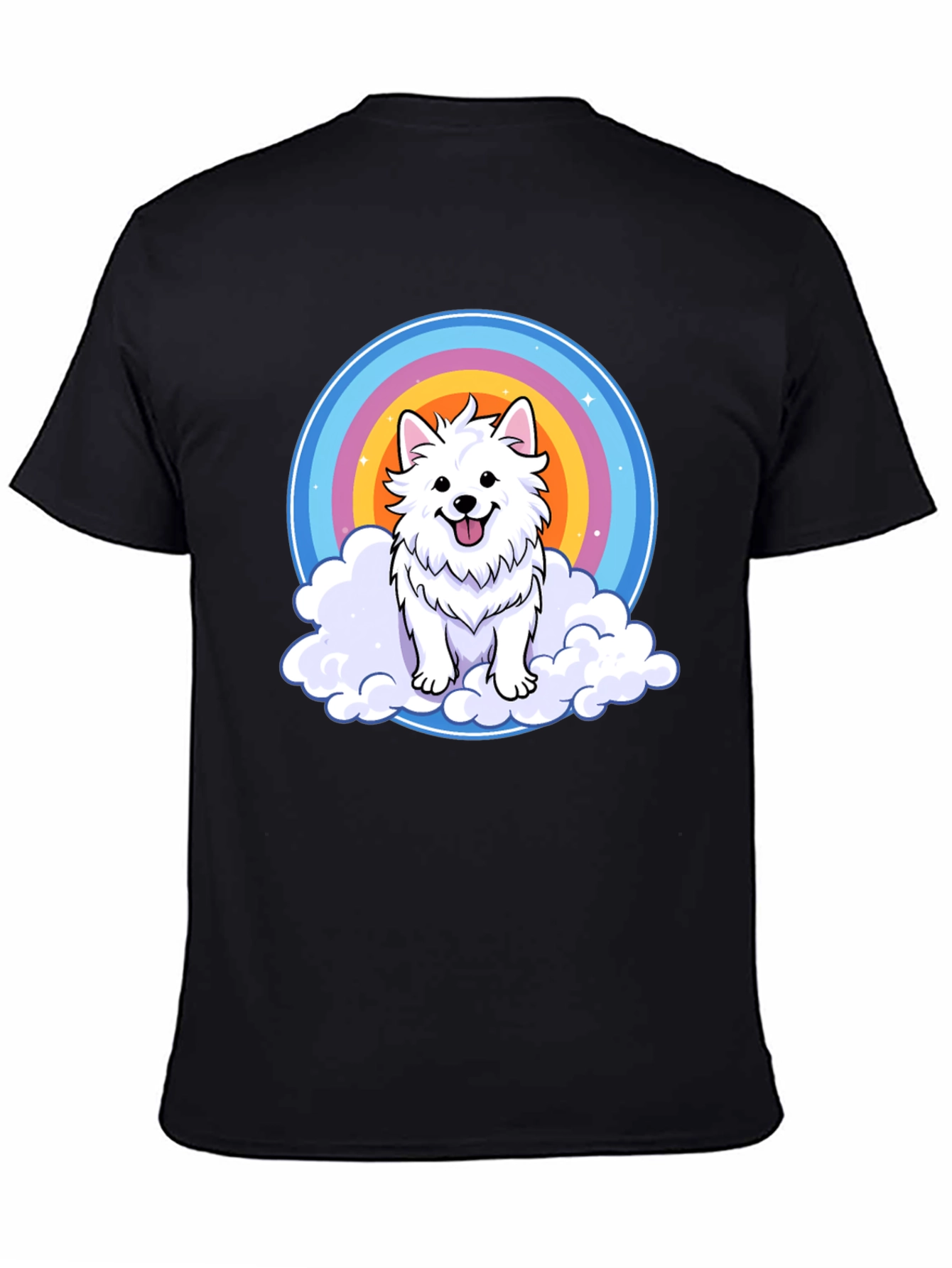 Cute Dog Rainbow Cloud T-Shirt - Comfy Casual Tee