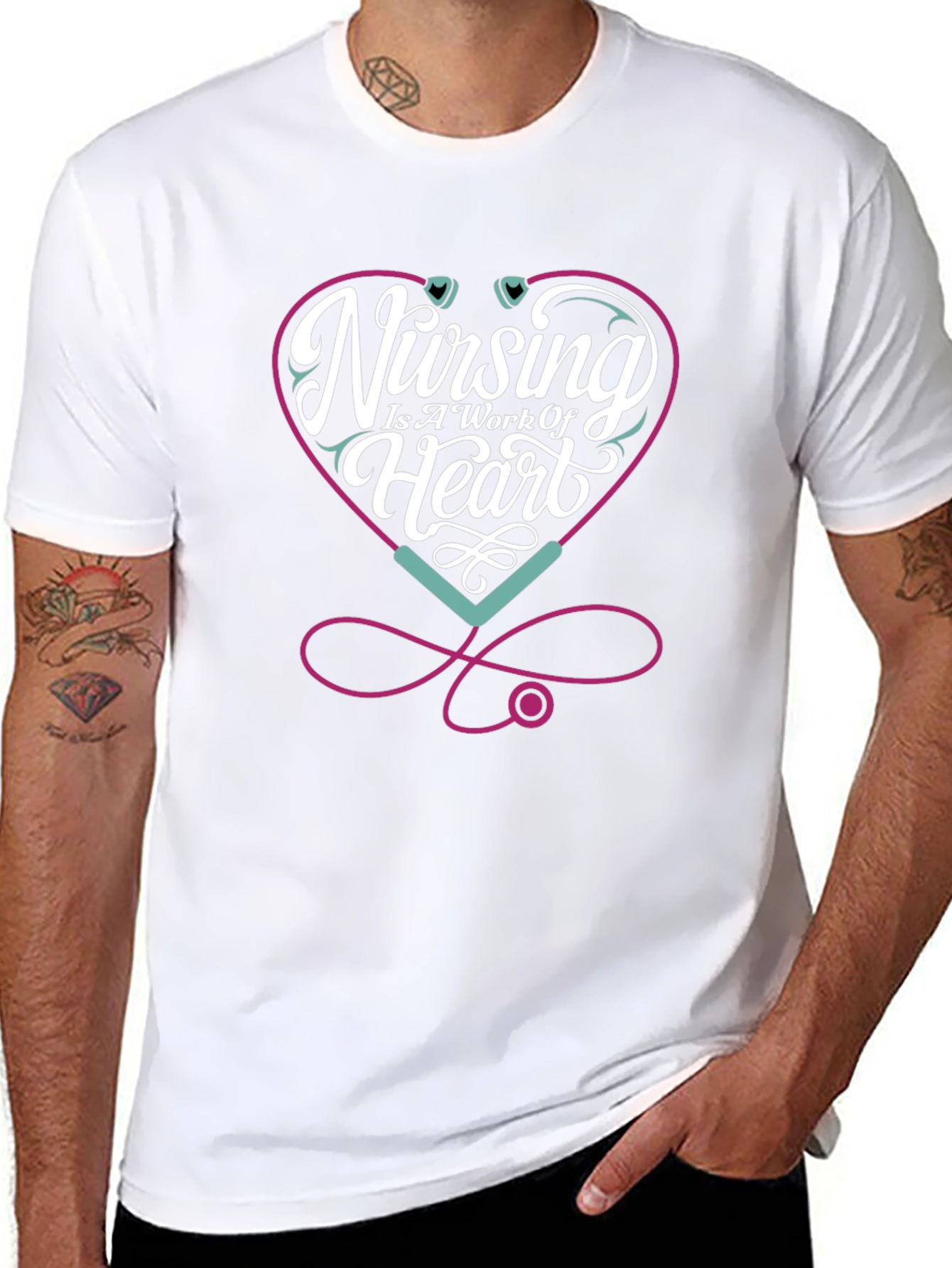 Nursing Is A Work Of Heart T-Shirt