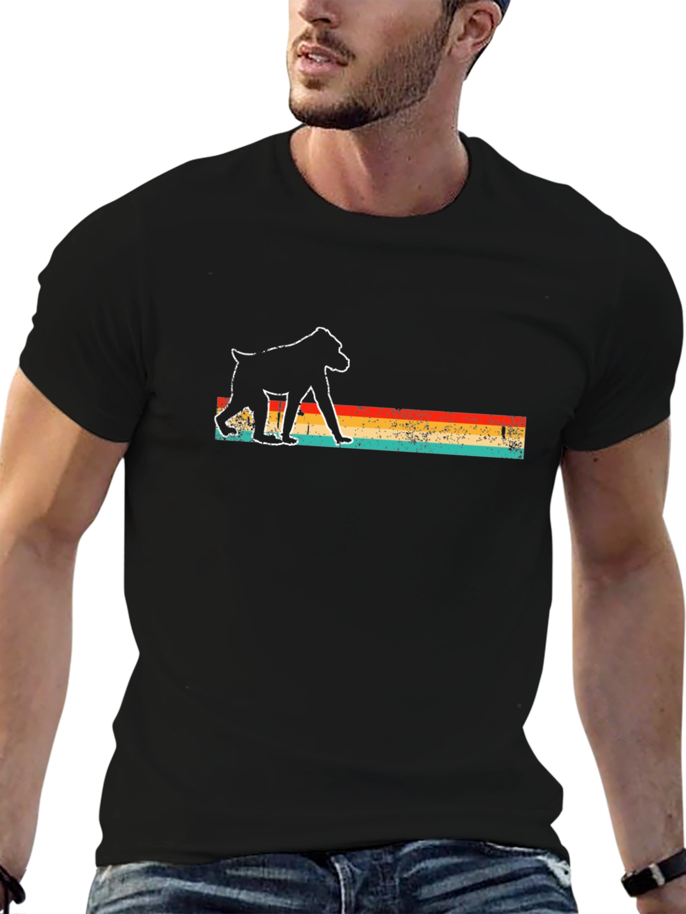 Retro Baboon Graphic T-Shirt