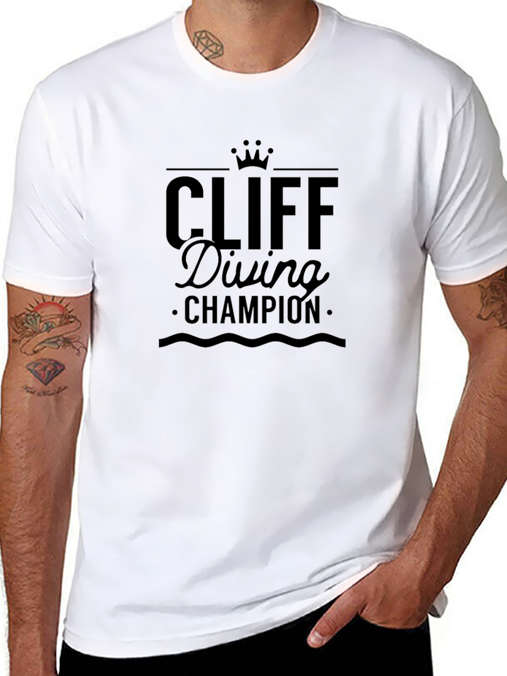 Cliff Diving Champion Black T-Shirt