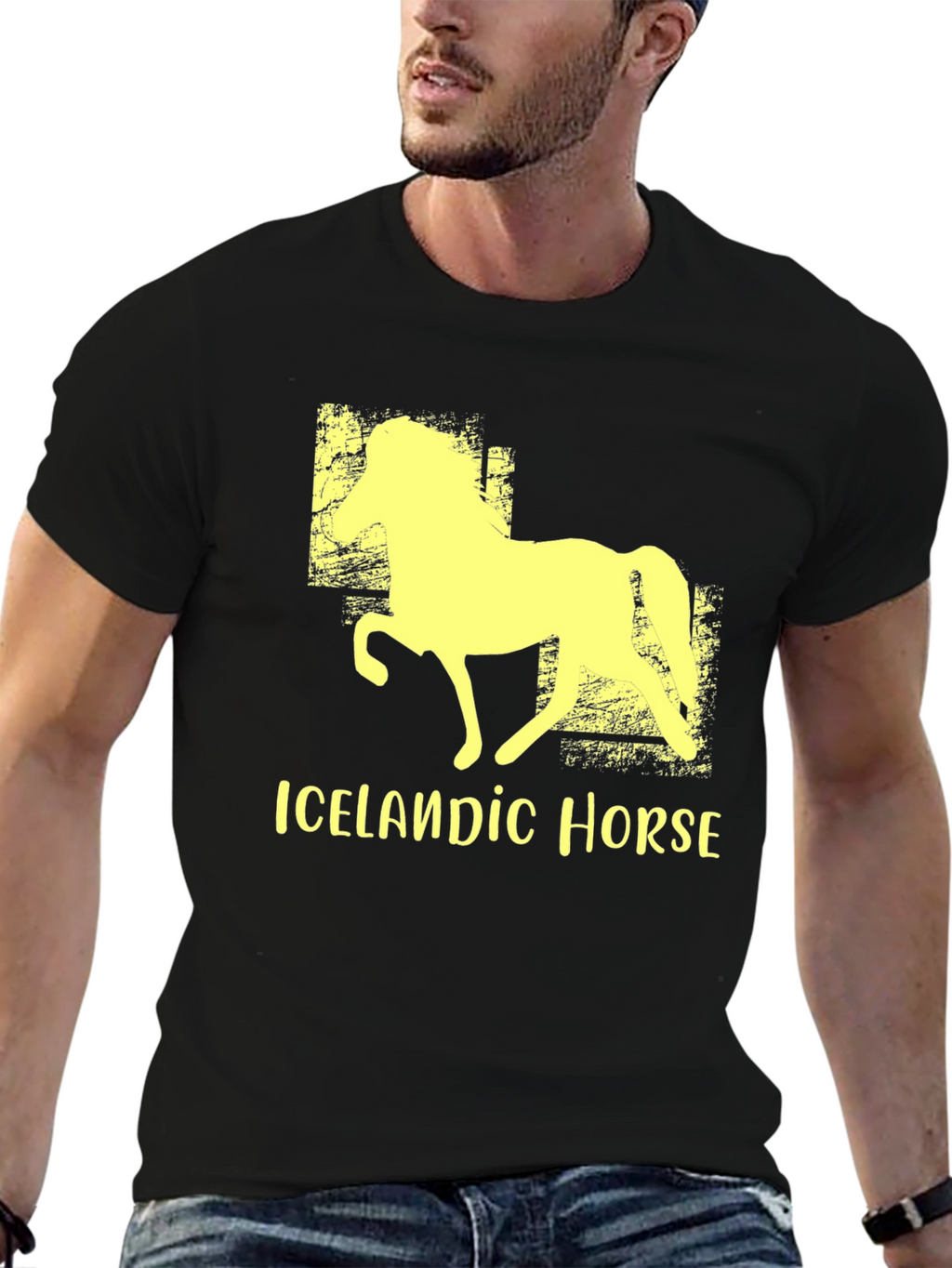 Icelandic Horse Graphic Tee - Black Unisex T-Shirt
