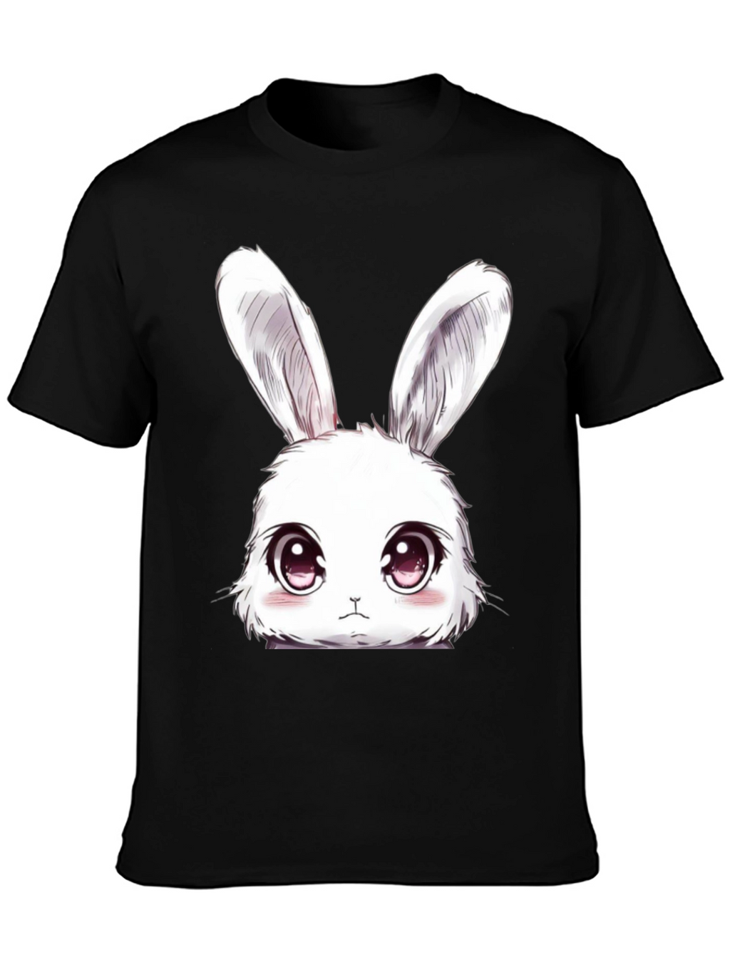 Cute Anime Bunny T-Shirt - Black Cotton Tee