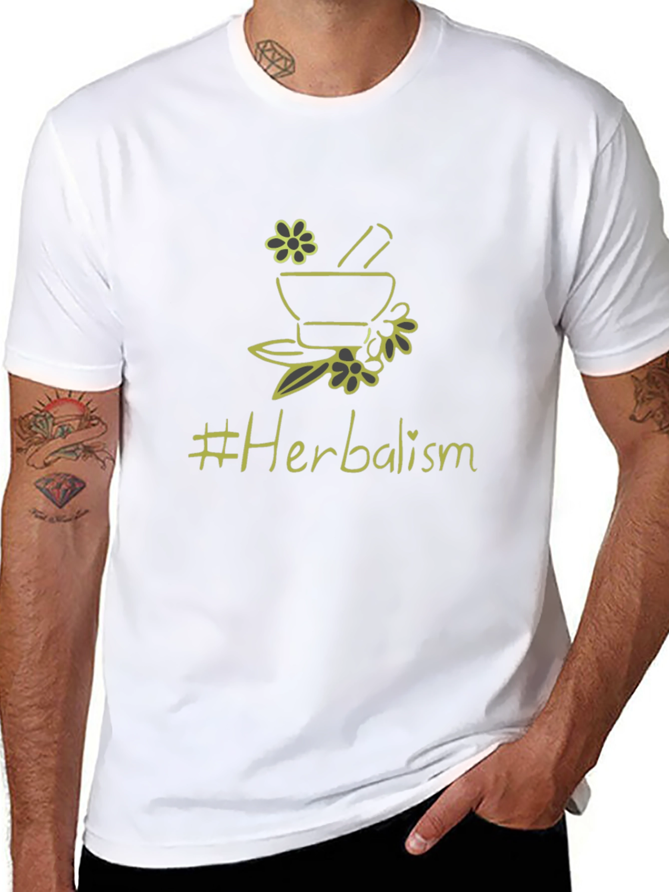 Herbalism T-Shirt - Black Cotton Graphic Tee