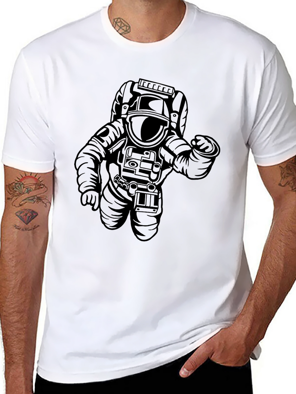 Astronaut Graphic Tee - Cool Black T-Shirt