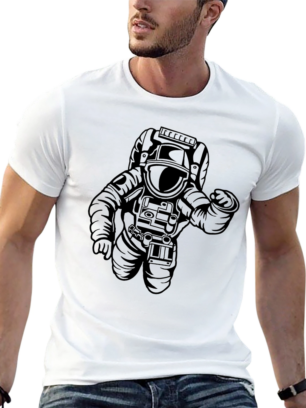 Astronaut Graphic Tee - Cool Black T-Shirt