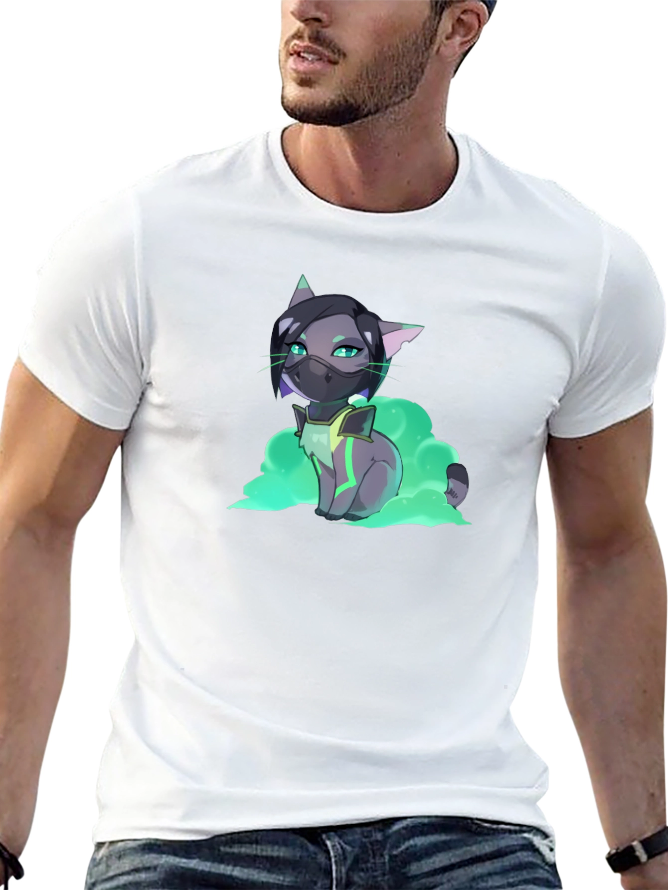 Anime Viper Cat T-Shirt - Black Graphic Tee