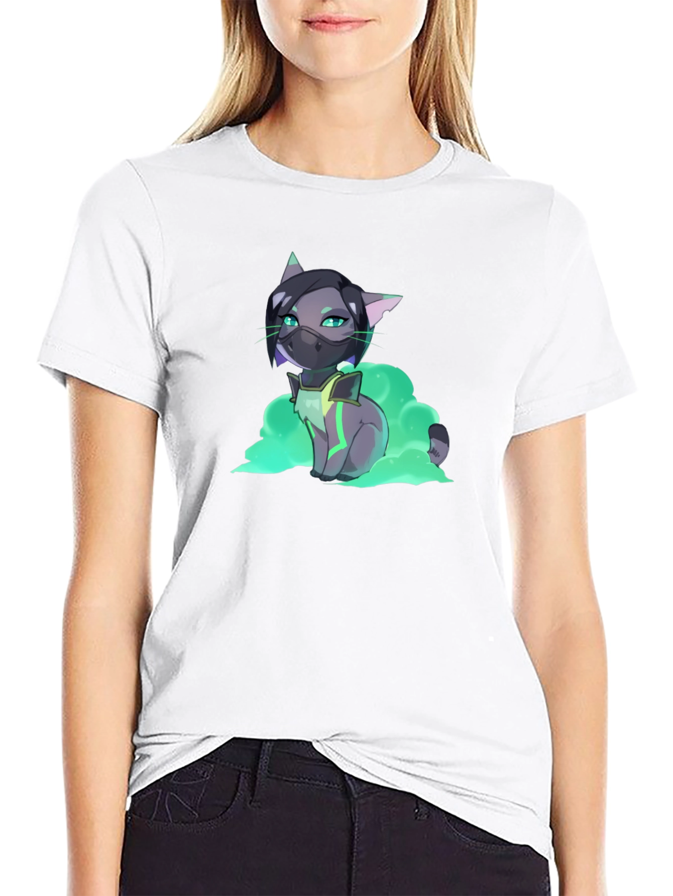 Anime Viper Cat T-Shirt - Black Graphic Tee