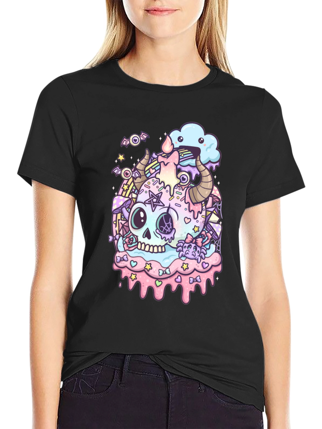 Pastel Goth Skull T-Shirt