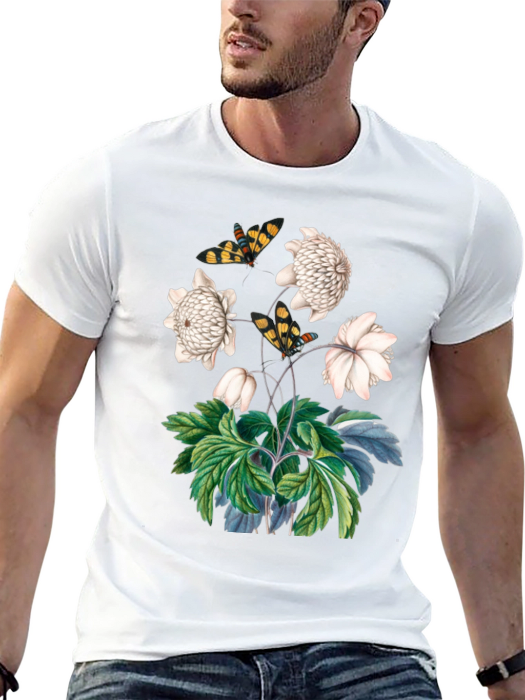 Botanical Butterfly Graphic T-Shirt