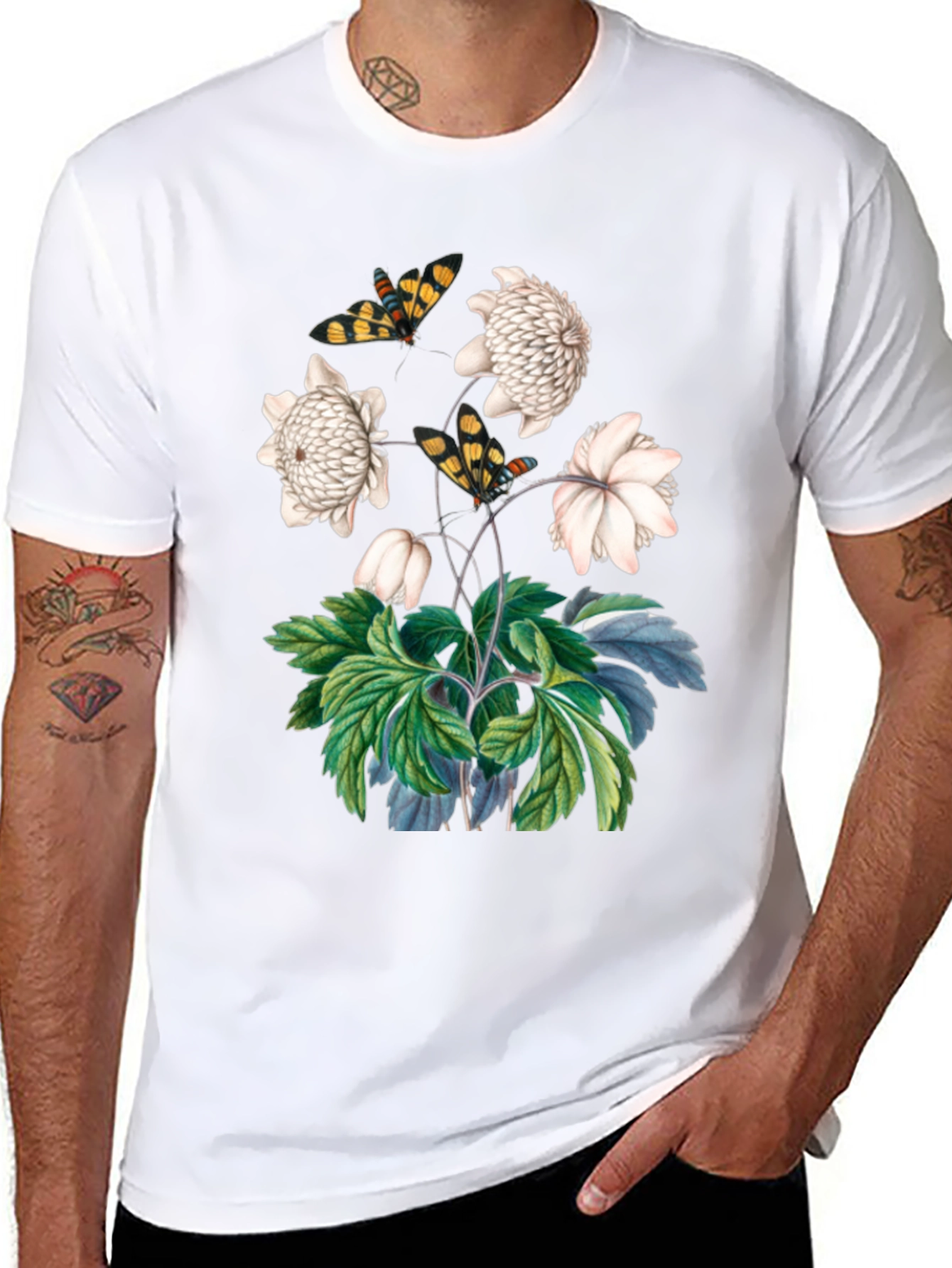 Botanical Butterfly Graphic T-Shirt