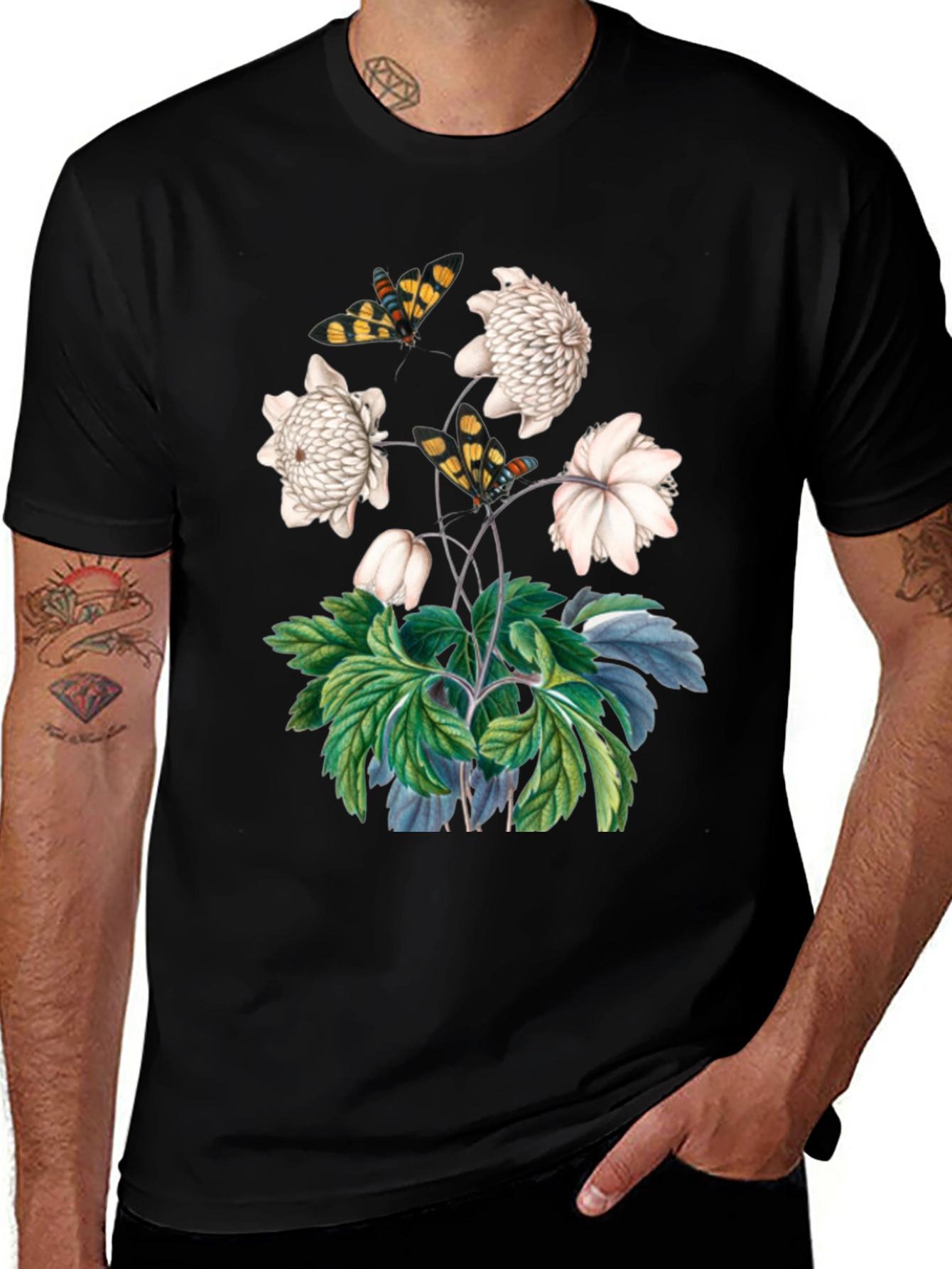 Botanical Butterfly Graphic T-Shirt