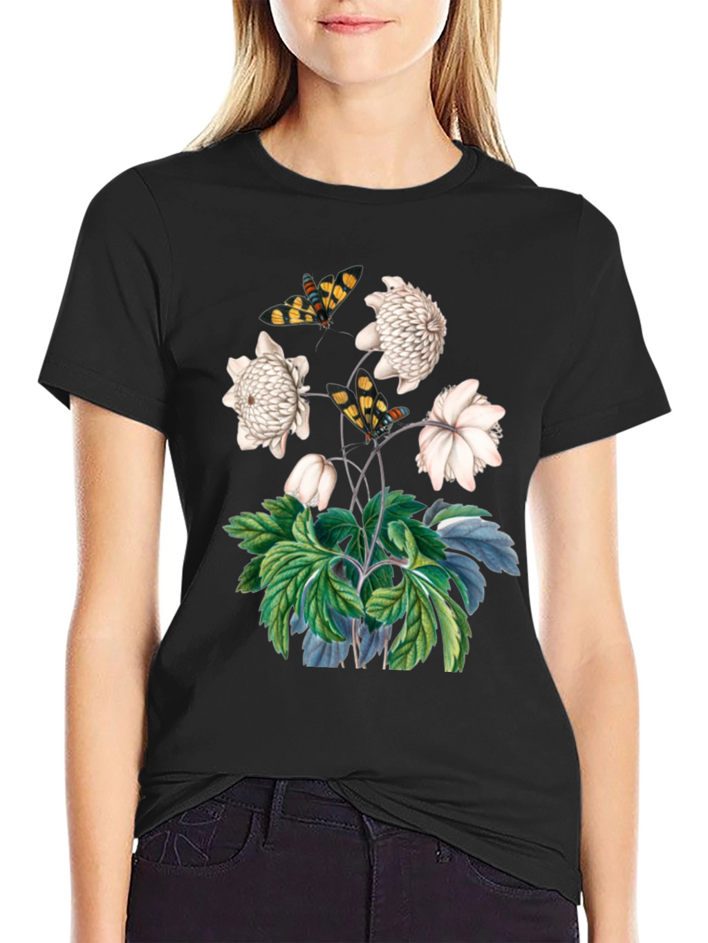 Botanical Butterfly Graphic T-Shirt