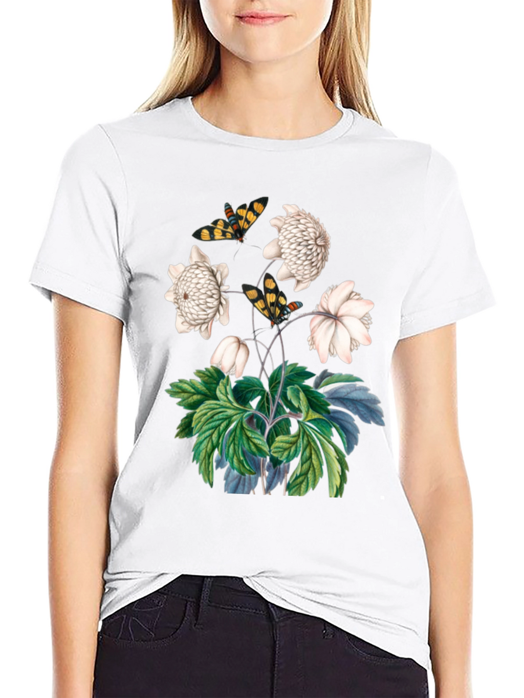 Botanical Butterfly Graphic T-Shirt