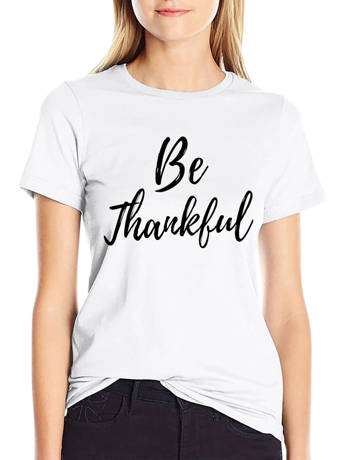 Be Thankful Black Graphic Tee