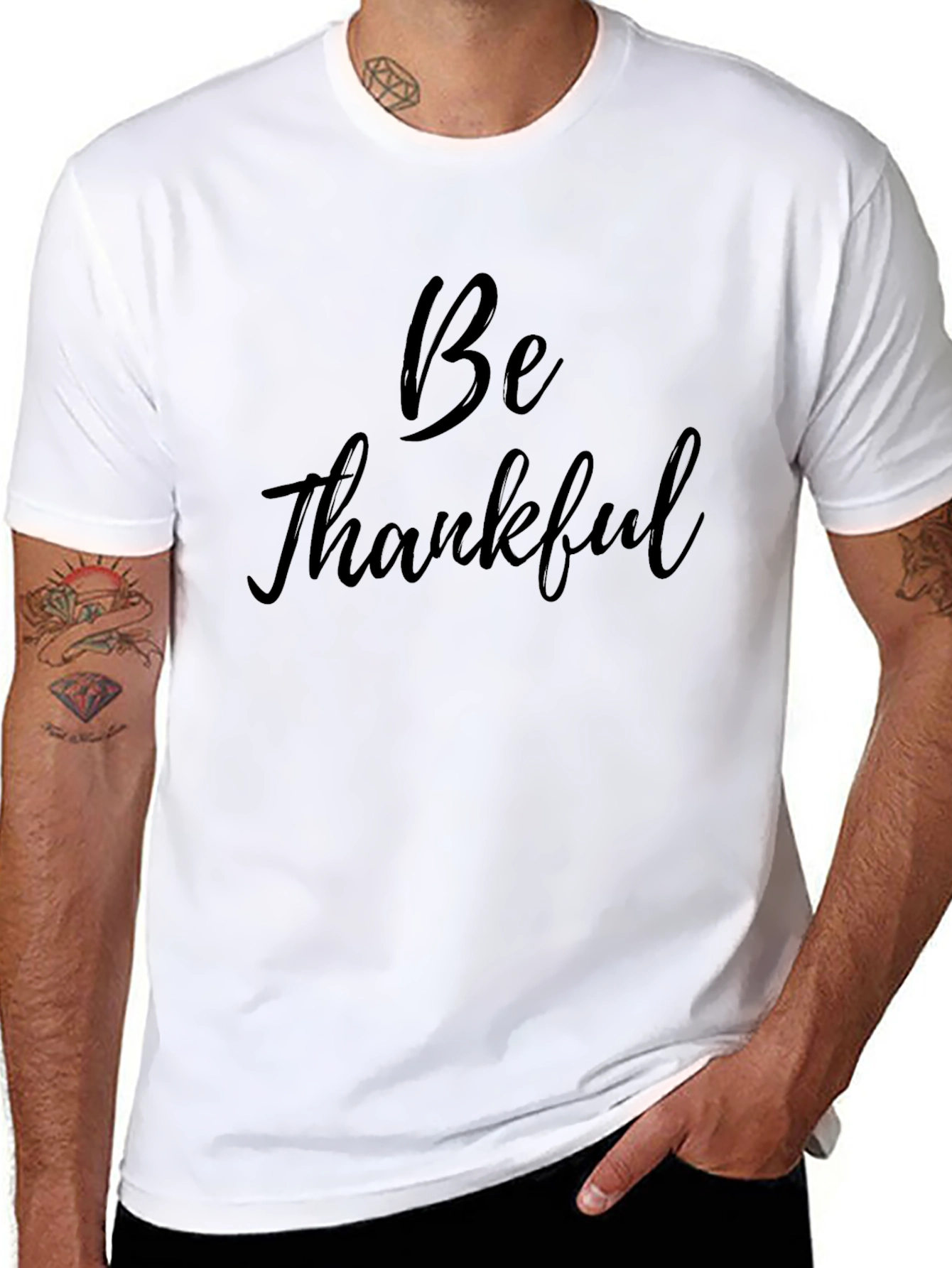 Be Thankful Black Graphic Tee