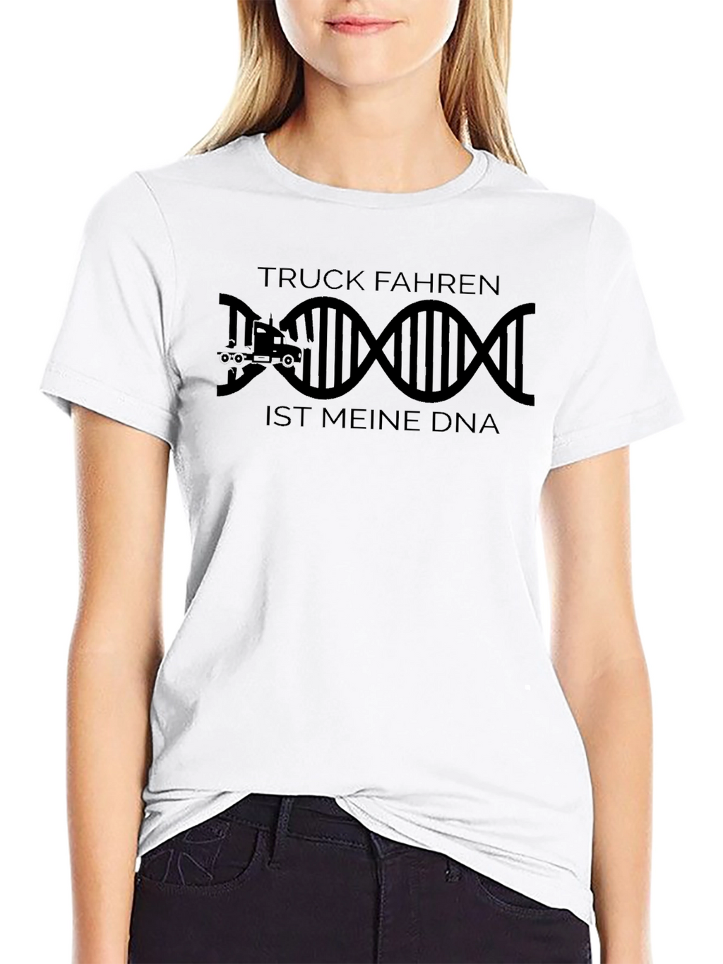 Truck DNA Graphic Tee - Black Cotton Trucker Shirt