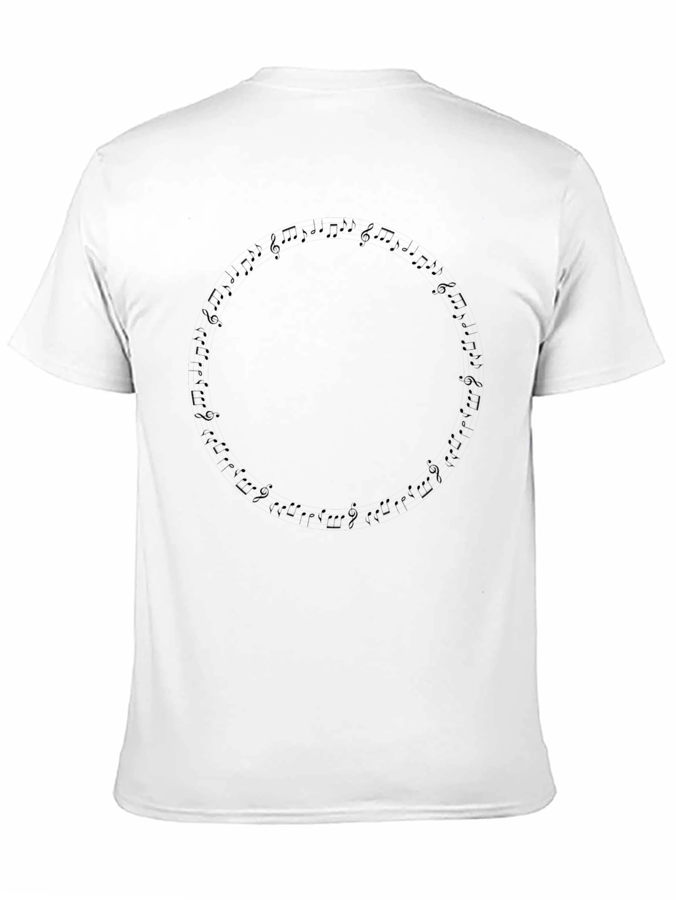 Music Notes Circle Black T-Shirt